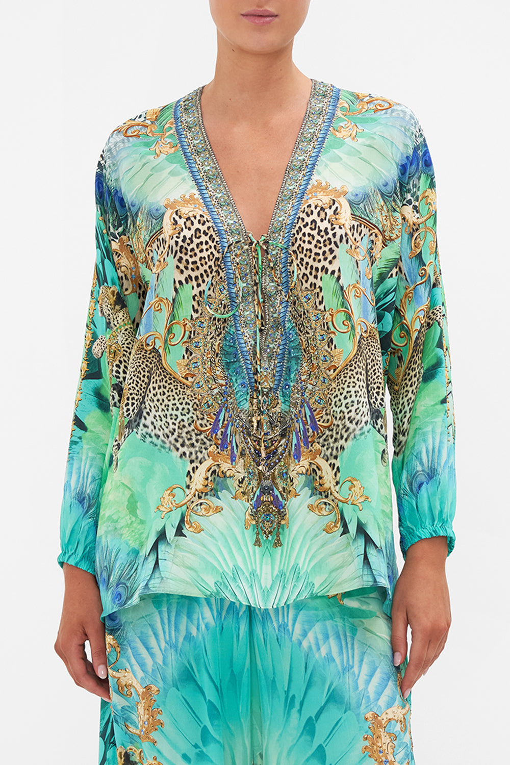 LACE UP BLOUSE LAY OF THE LAND