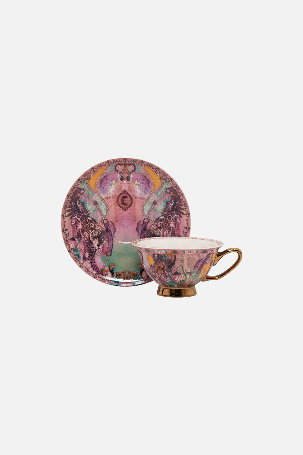 TEA CUP AND SAUCER SET KITTY KAT KLUB