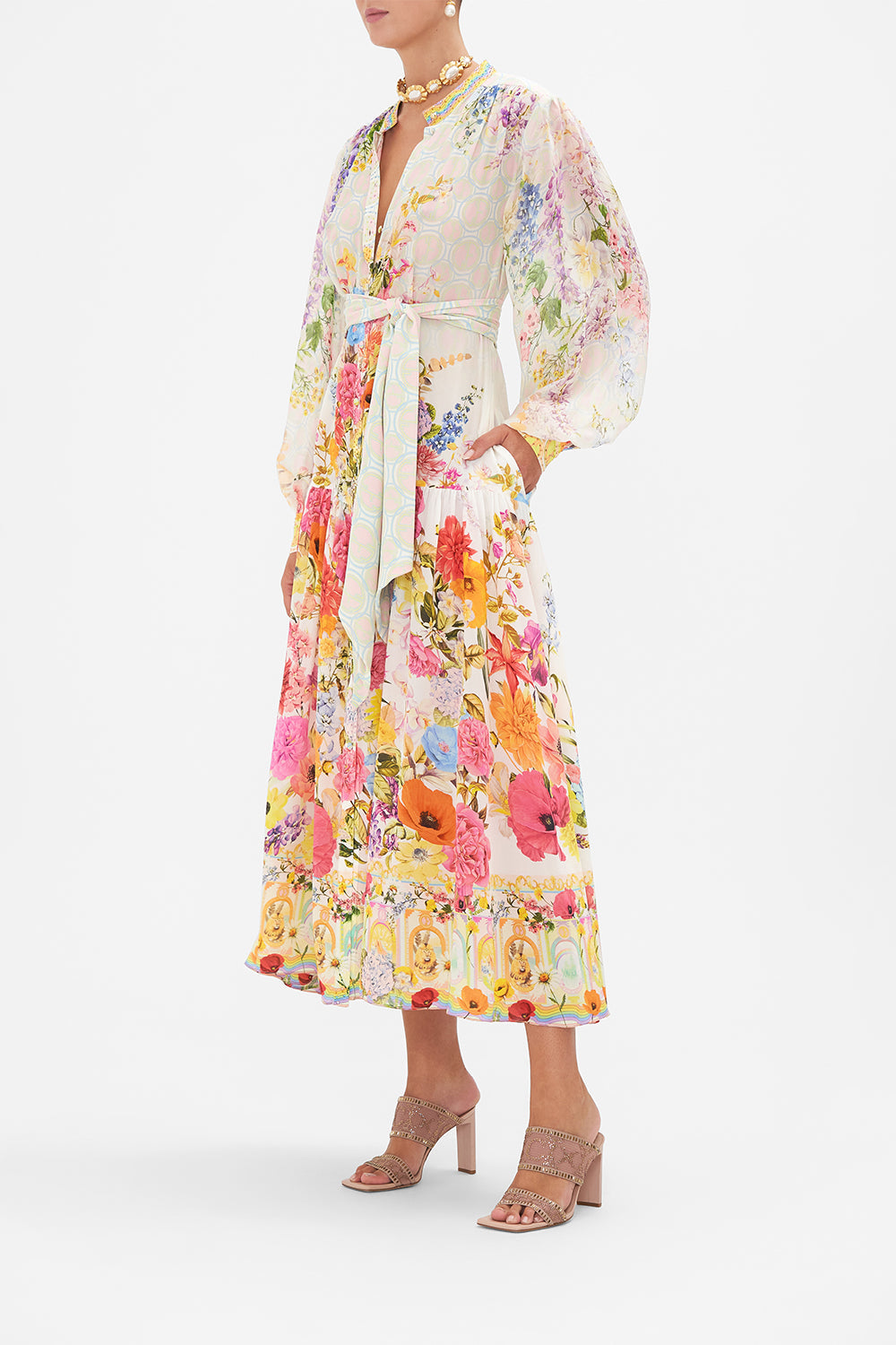 BUTTON THROUGH DRESS WITH YOKE SUNLIGHT SYMPHONY