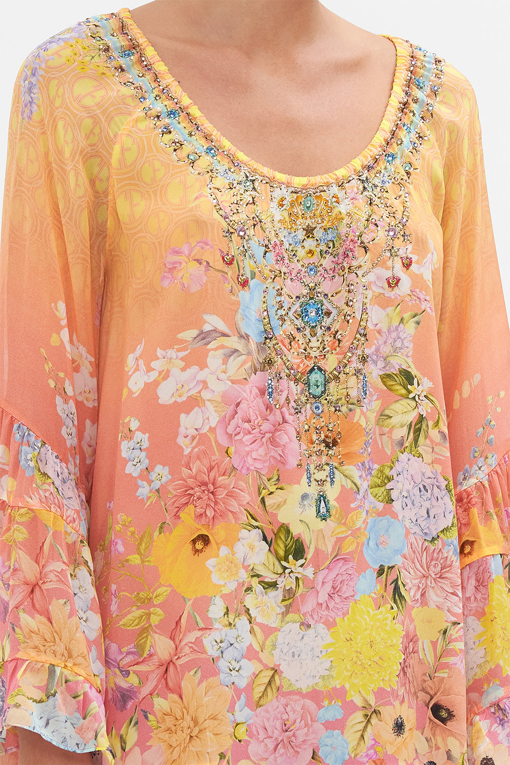 A LINE FRILL DRESS SOLAR FLARE