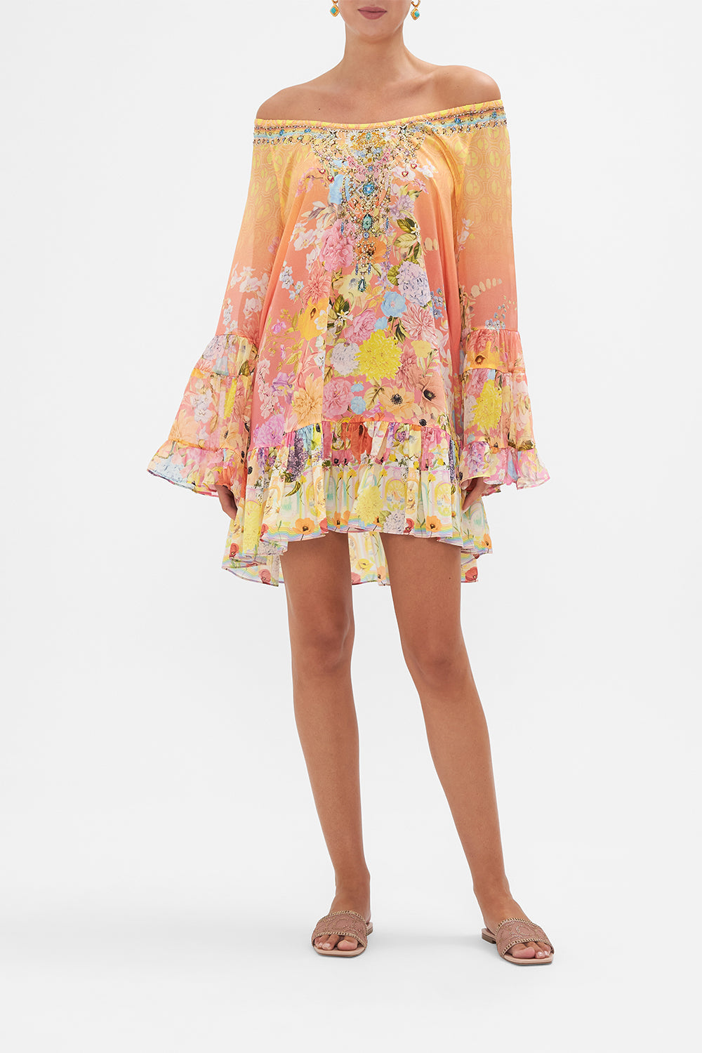 A LINE FRILL DRESS SOLAR FLARE