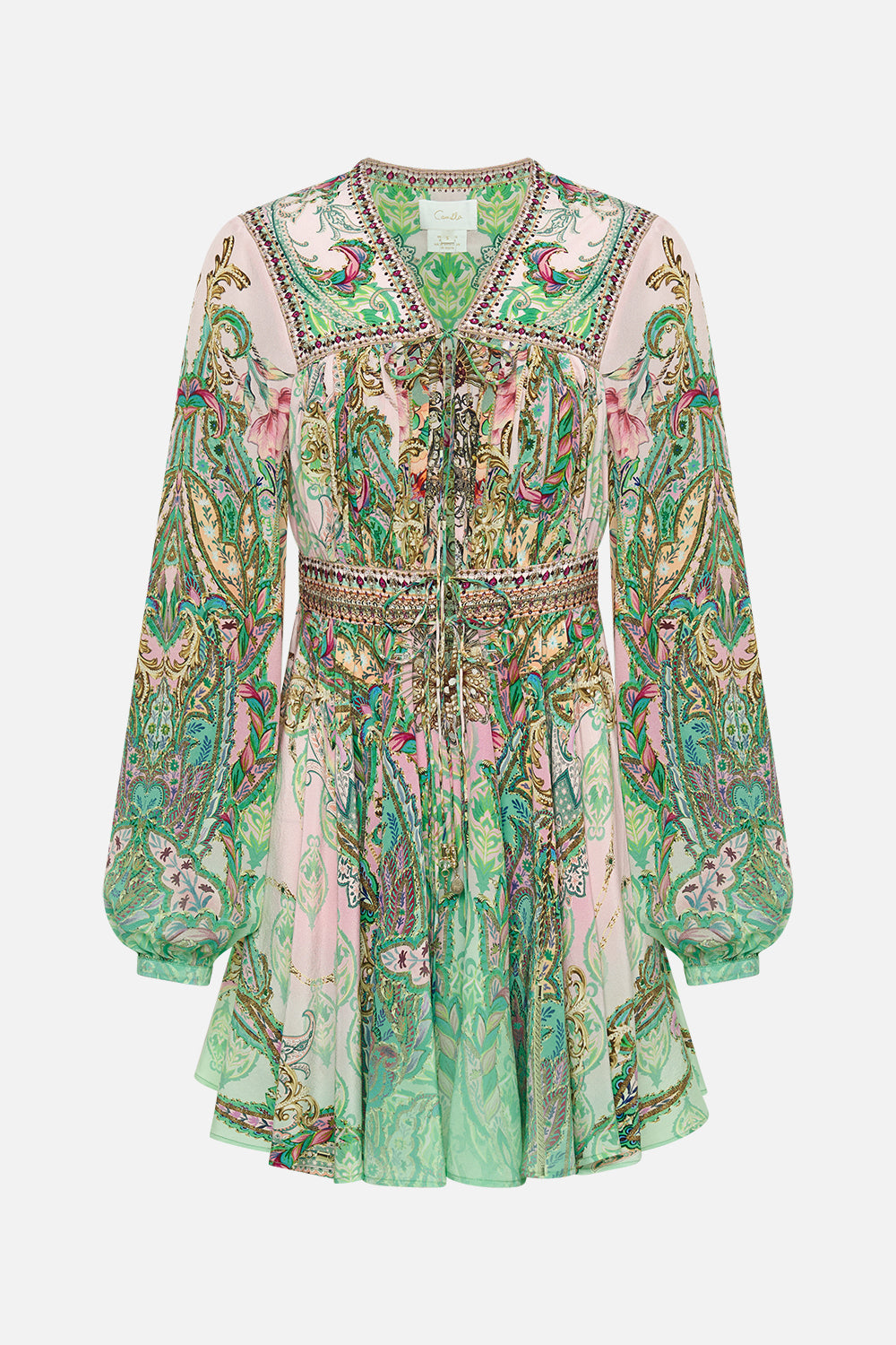 Short Peasant Dress Lost City print by CAMILLA