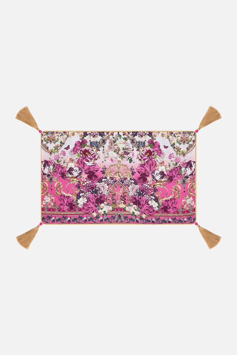 Rectangle Cushion Rose Renaissance print by CAMILLA