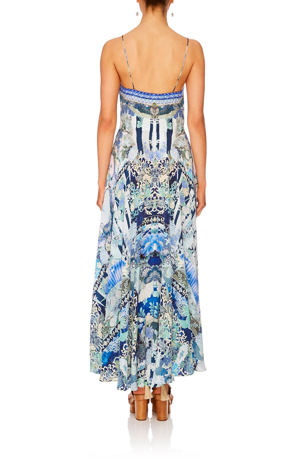 LONG DRESS WITH TIE FRONT CLOUD DANCER