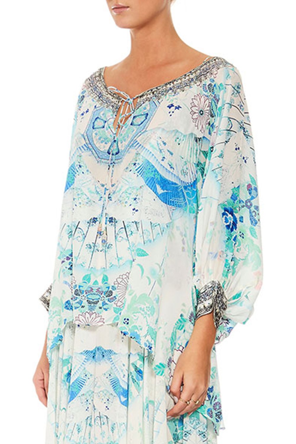 RAGLAN SLEEVE BLOUSE W/CUFF HEAD IN THE CLOUDS