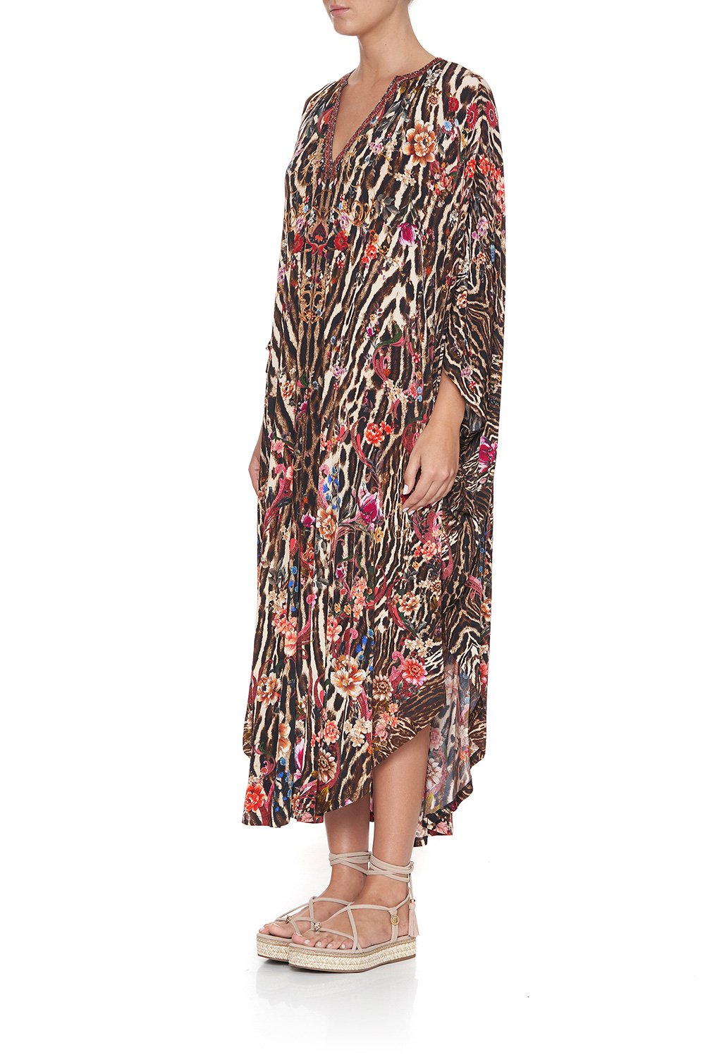 JERSEY LONG KAFTAN WITH ROUNDED HEM LIV A LITTLE