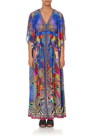 LONG DRESS WITH SMOCKED WAIST PSYCHEDELICA