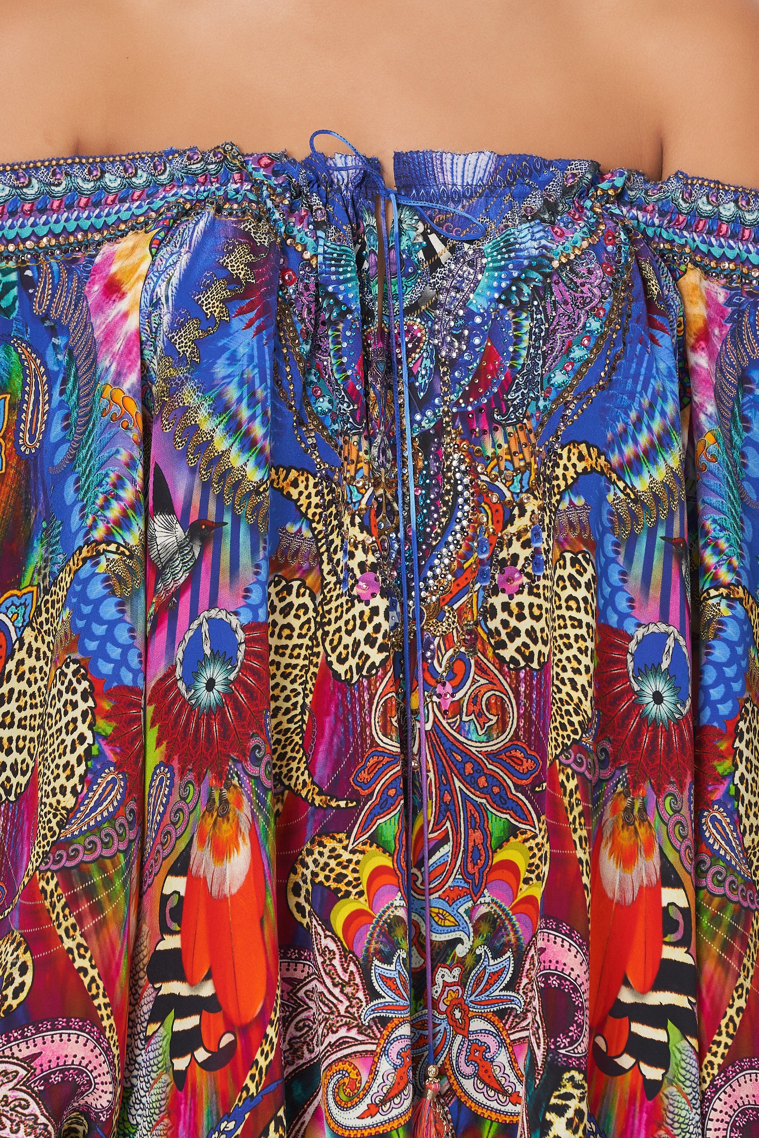 NECK TIE GATHERED BLOUSE PSYCHEDELICA