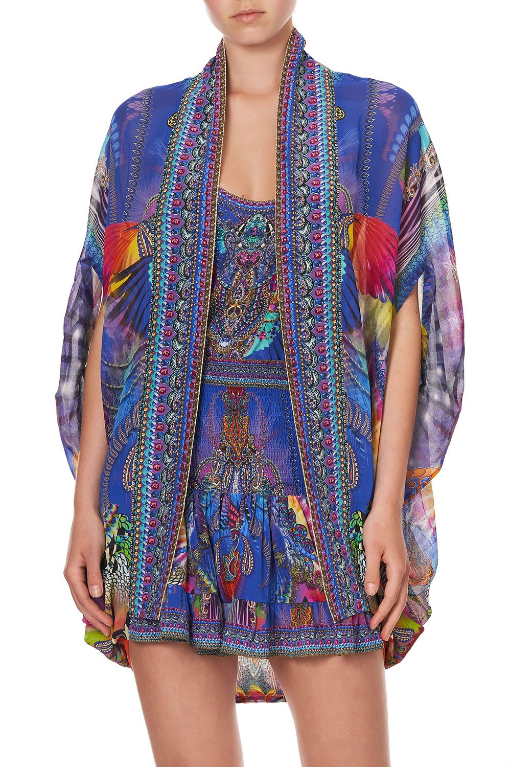 OPEN FRONT CARDI CAPE PSYCHEDELICA