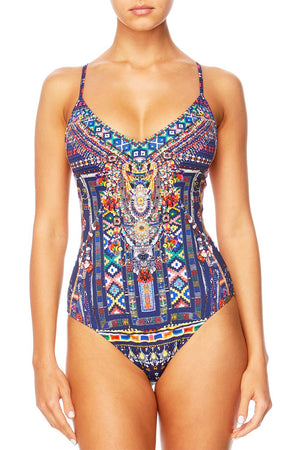 EMBROIDERED V-NECK ONE PIECE WHERE YOU'LL FIND ME