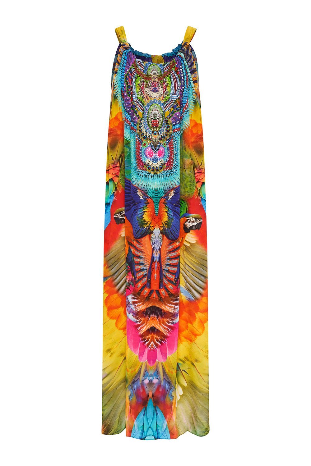 DRAWSTRING LONG DRESS SCARLET ASTERIA