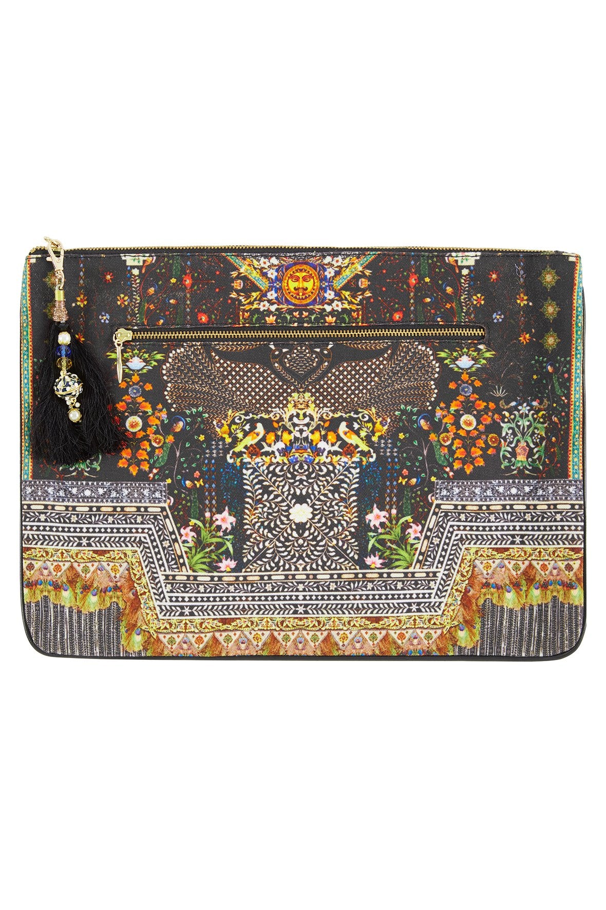 BEHIND CLOSED DOORS LARGE CANVAS CLUTCH