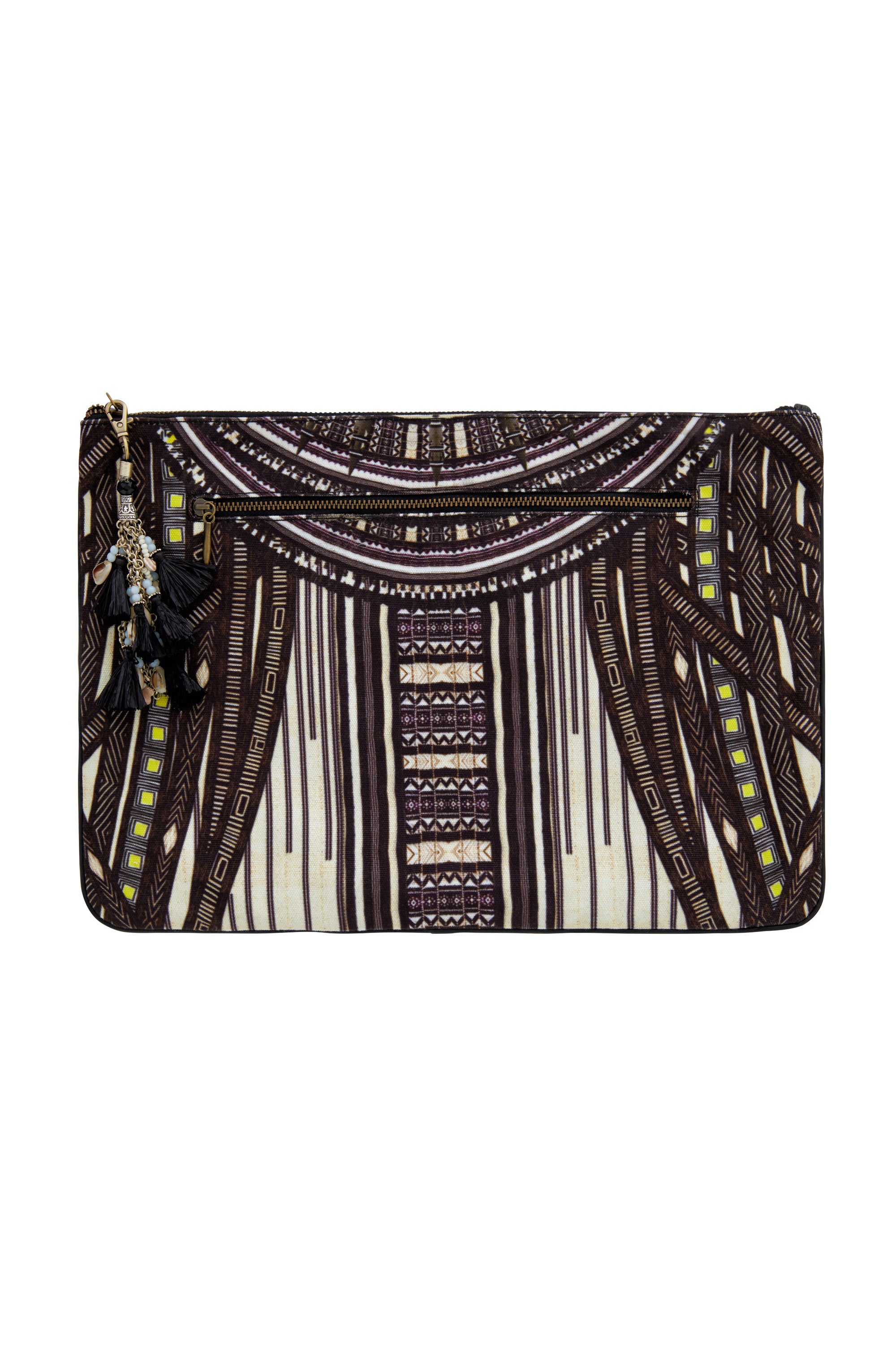 BETWEEN THE LINES LARGE CANVAS CLUTCH