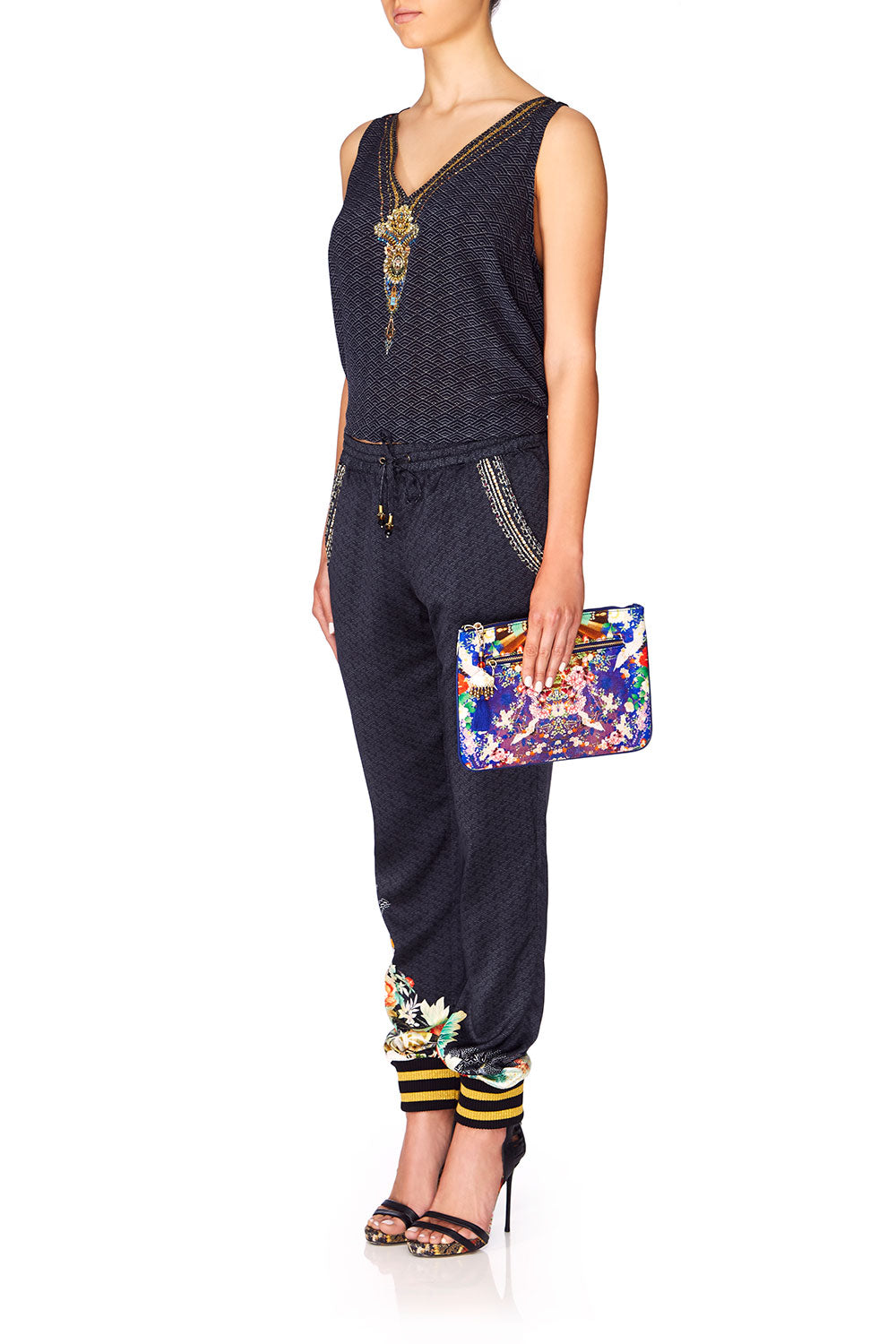 CAMILLA MAIKOS MIDNIGHT SMALL CANVAS CLUTCH