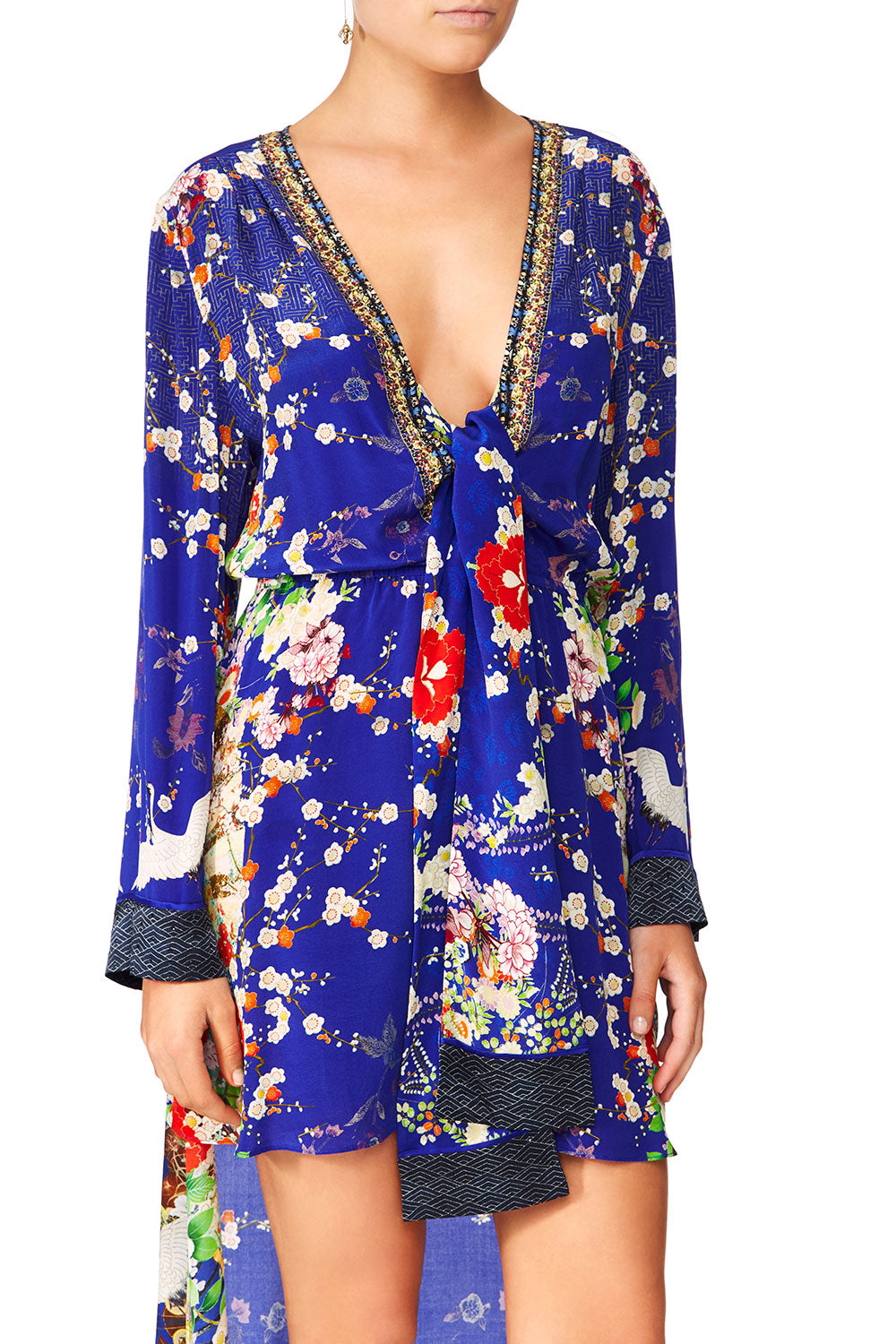 CAMILLA MAIKOS MIDNIGHT TIE DETAIL SHORT DRESS