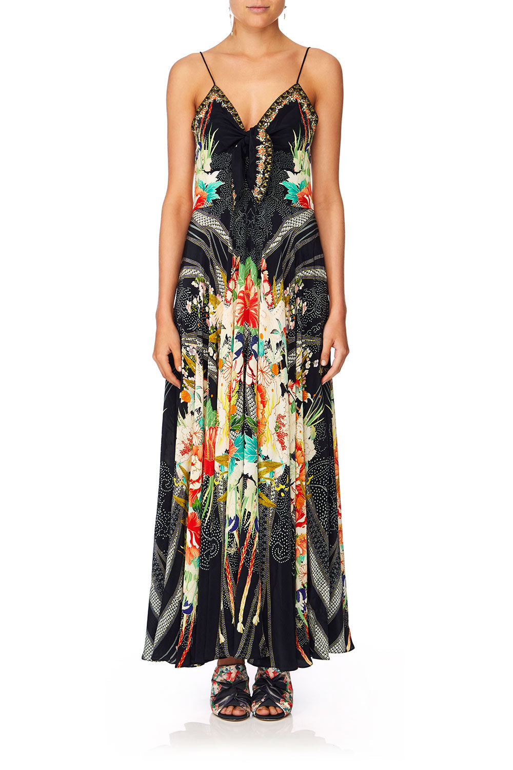 LONG DRESS WITH TIE FRONT QUEEN OF KINGS – CAMILLA