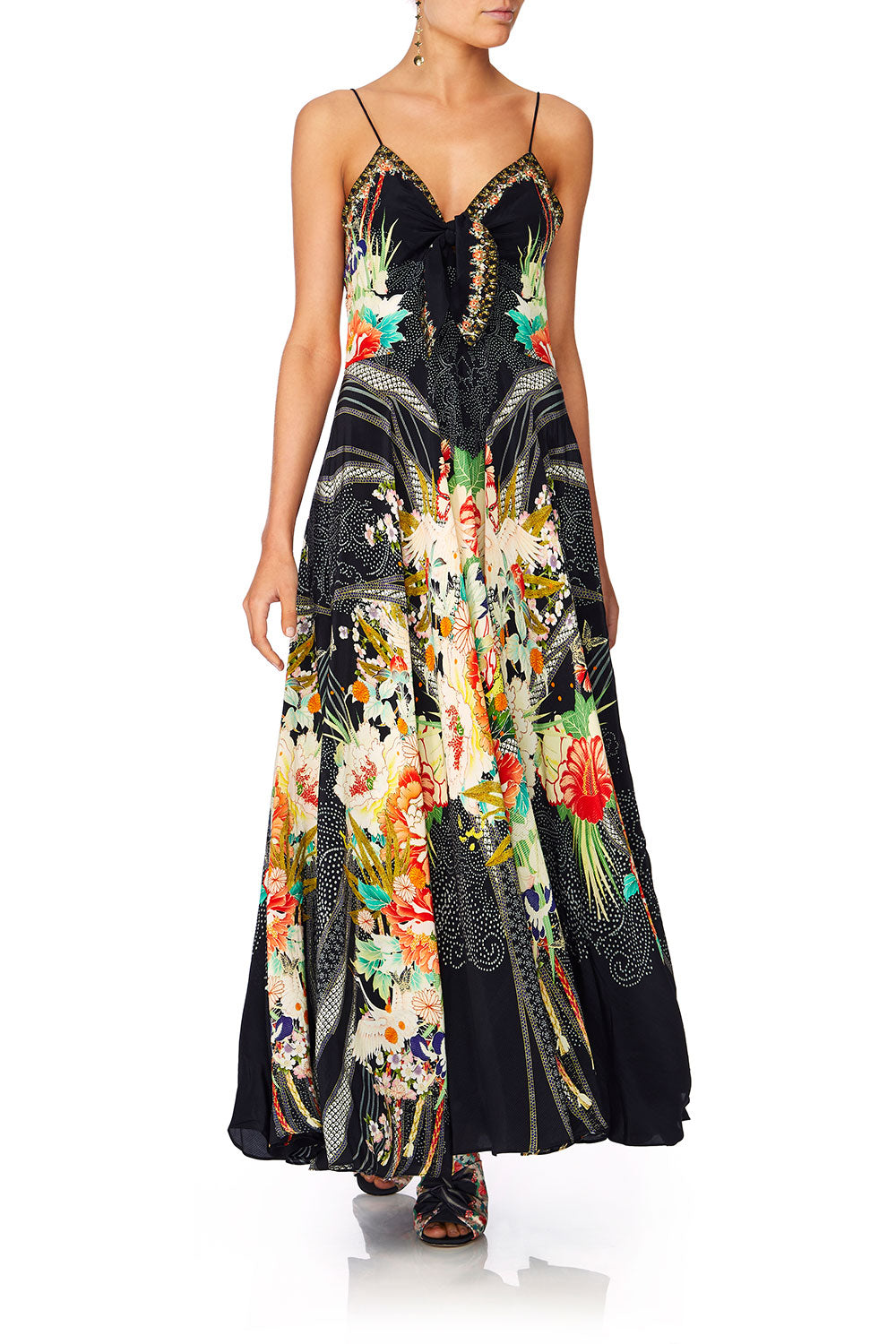 CAMILLA QUEEN OF KINGS LONG DRESS W TIE FRONT