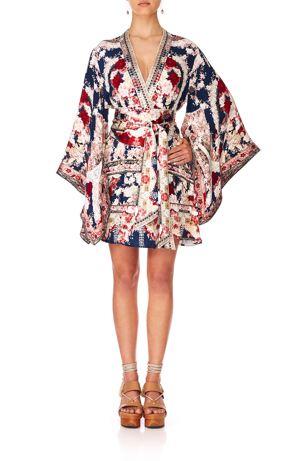 CAMILLA TWIN SHADOW KIMONO WRAP DRESS W OBI