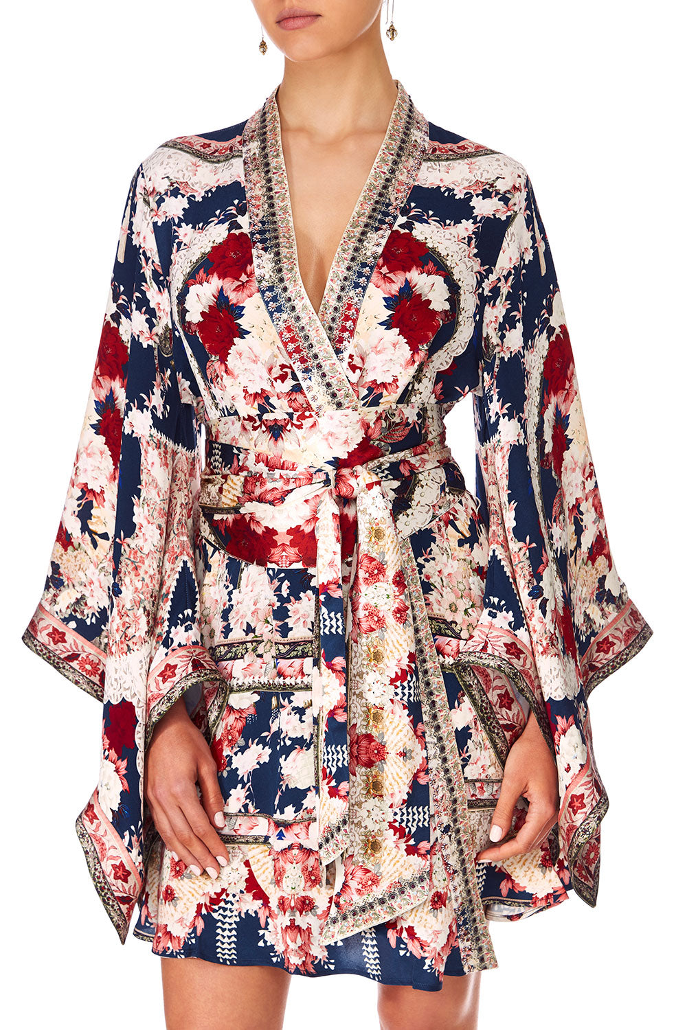 CAMILLA TWIN SHADOW KIMONO WRAP DRESS W OBI