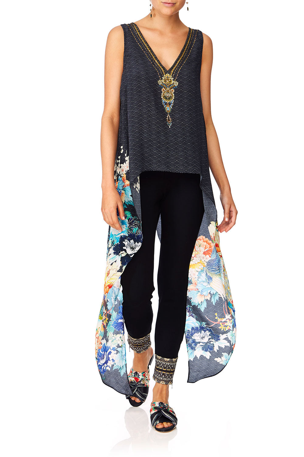 CAMILLA UP ALL NIGHT HIGH LOW CROSS BACK TOP