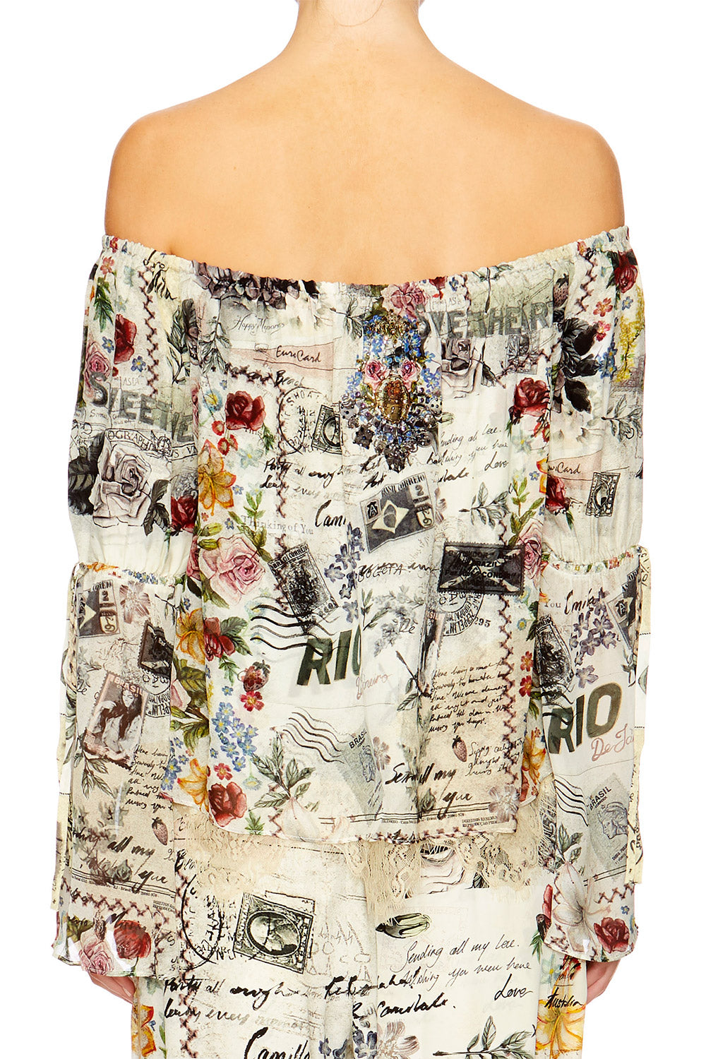 MEMORY LANE DROP SHOULDER BELL SLEEVE TOP