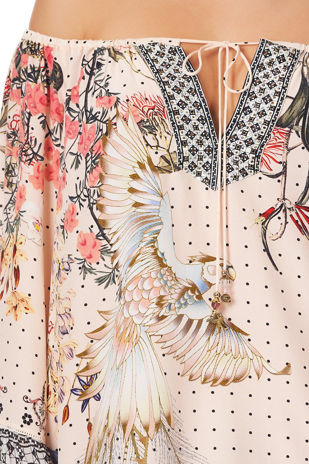 A-LINE DRESS WITH RUFFLE SLEEVE KINDRED SKIES