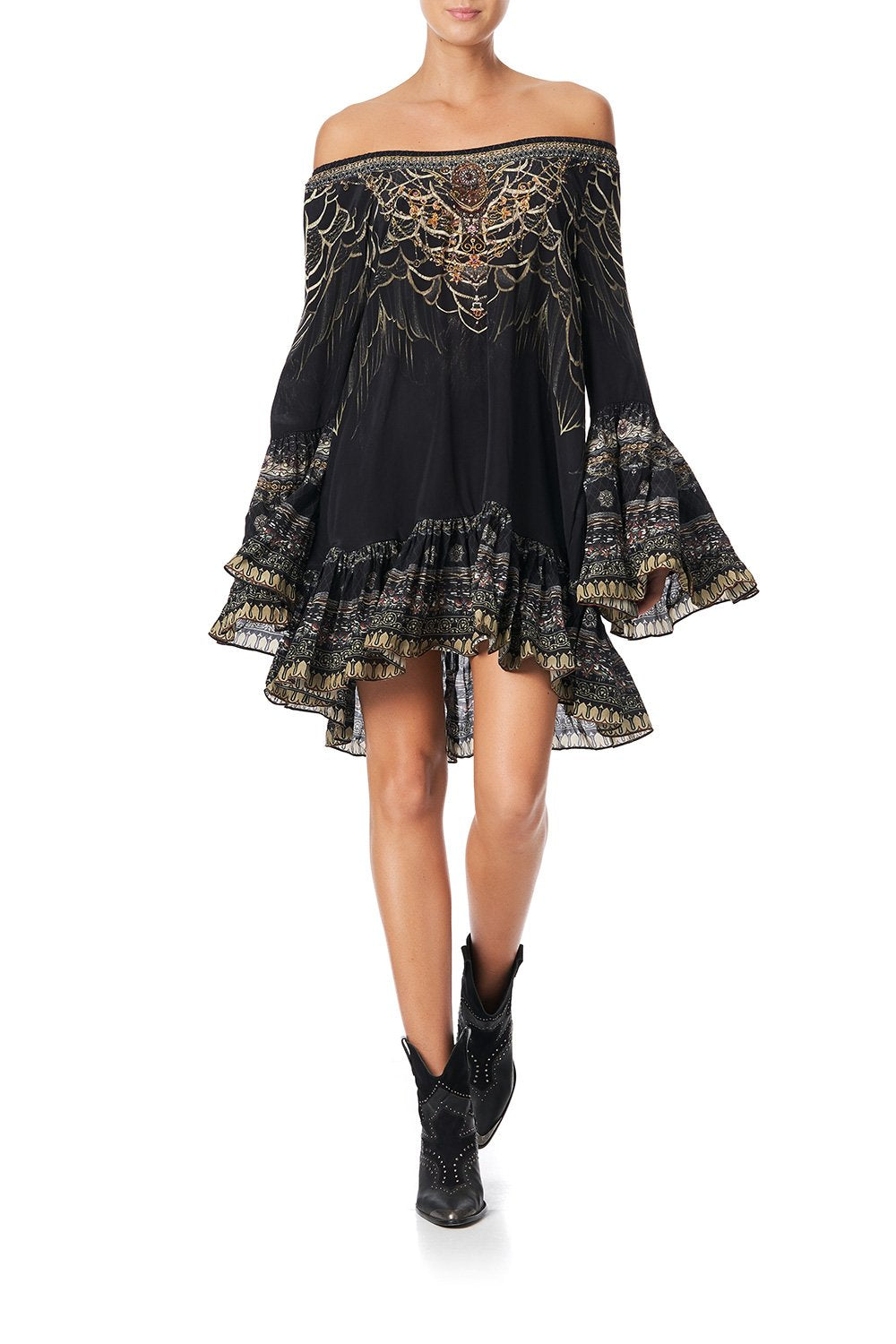 A LINE FRILL DRESS UNDER A FULL MOON