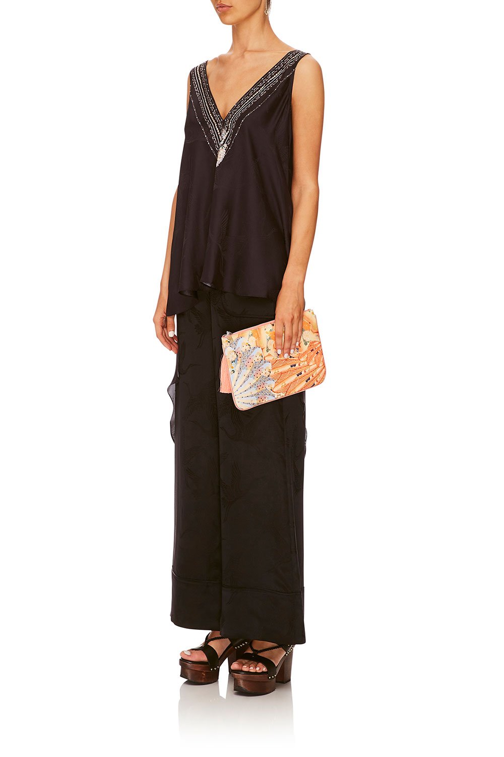 CAMILLA FOR THE FANS SMALL CANVAS CLUTCH