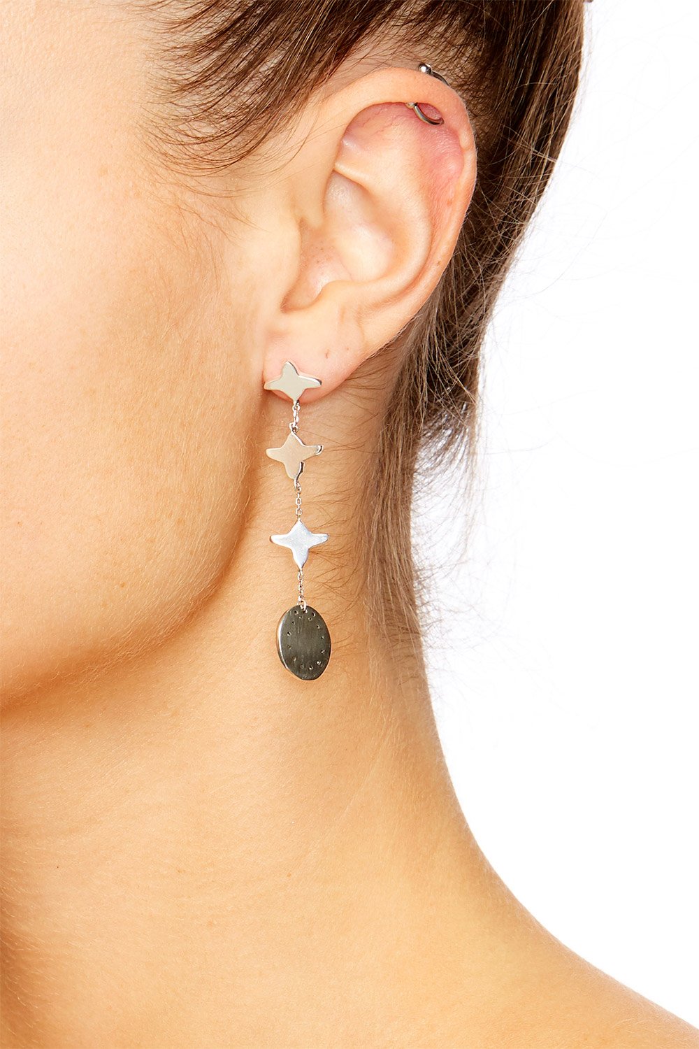 SILVER PLATED CHAIN DROP EARRINGS