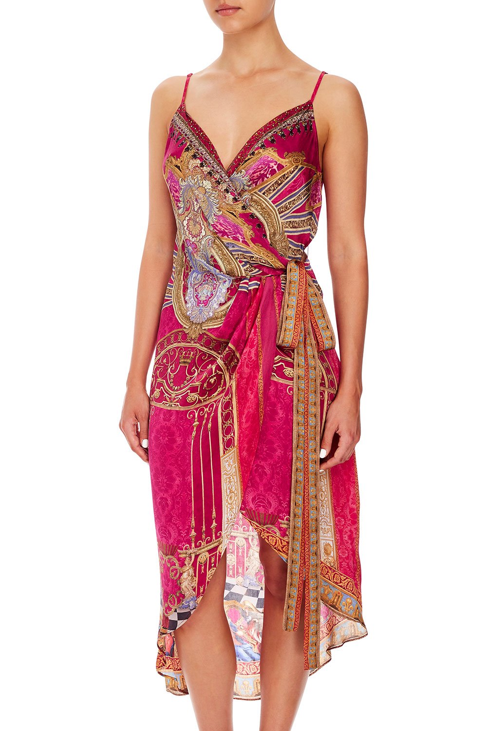 ASYMMETRICAL WRAP DRESS WITH STRAPS NIGHT WAITING FOR DAY