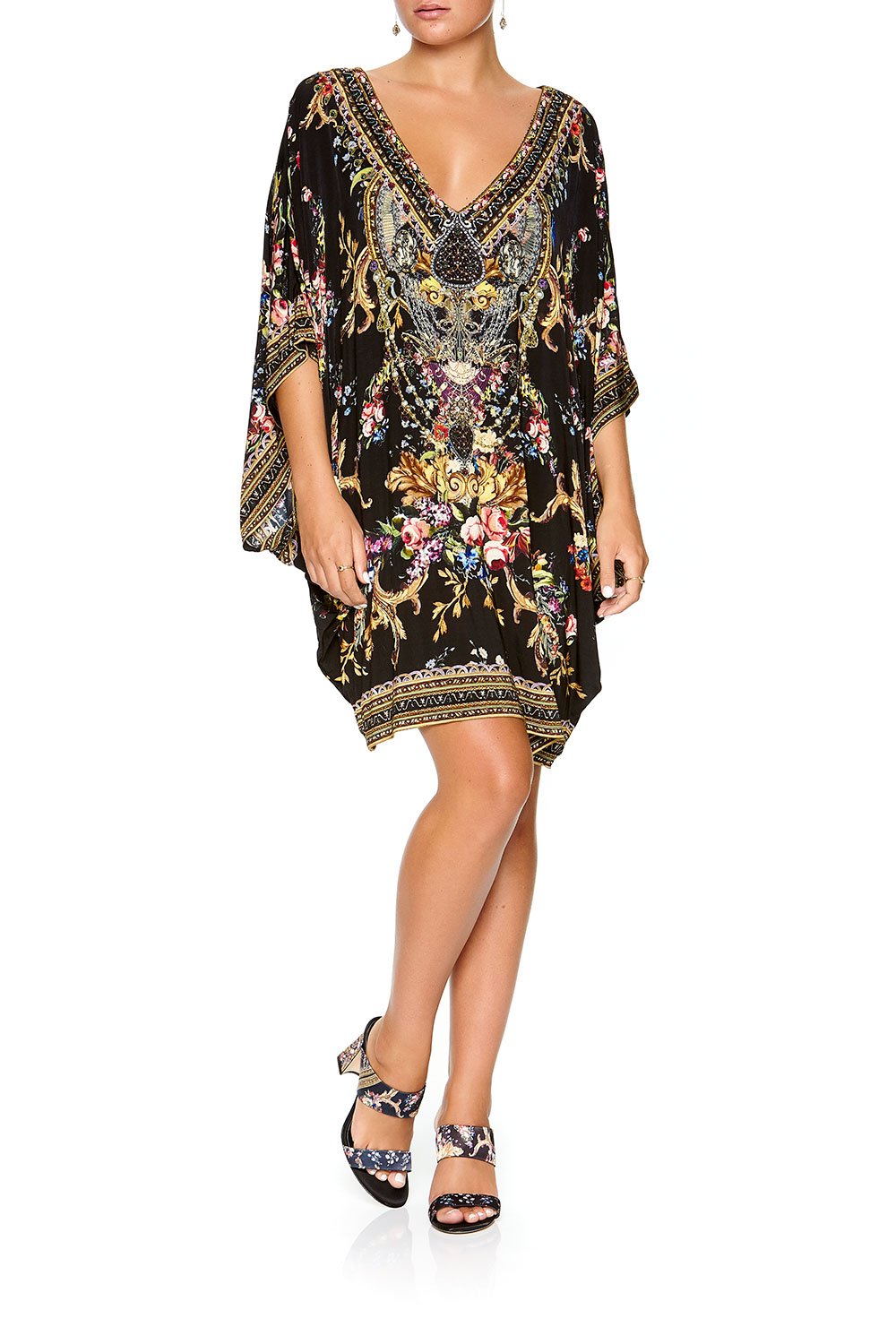 CAMILLA BAT SLEEVE DRESS FRIEND IN FLORA