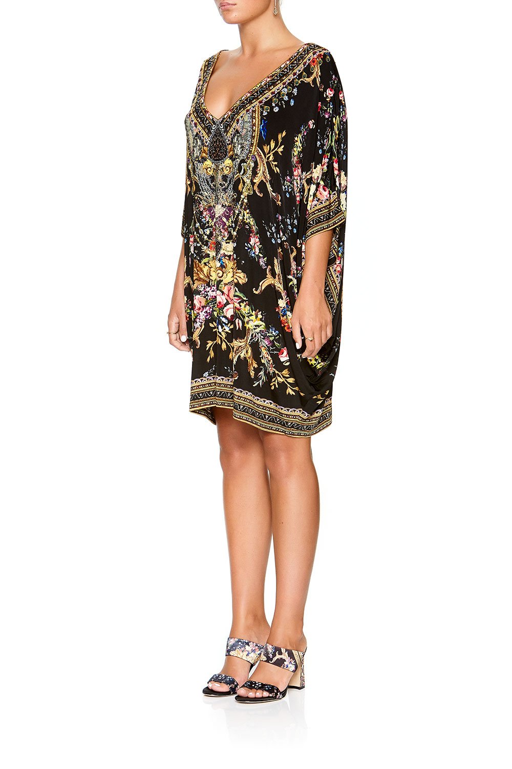 CAMILLA BAT SLEEVE DRESS FRIEND IN FLORA