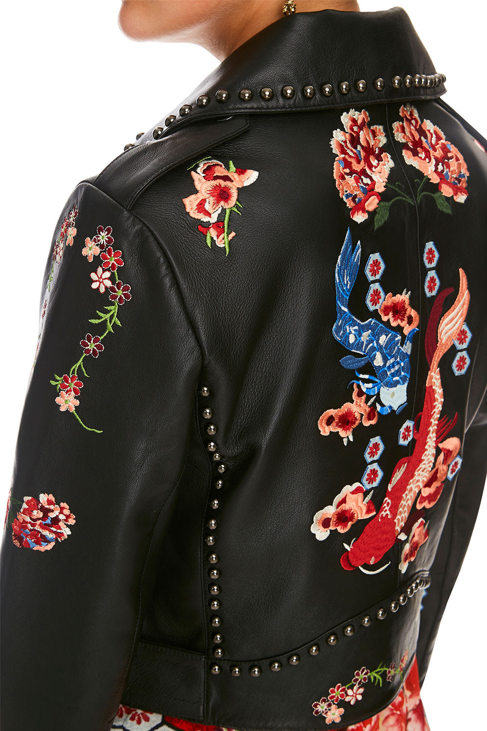 CAMILLA PAINTED LAND BIKER JACKET WITH TABS
