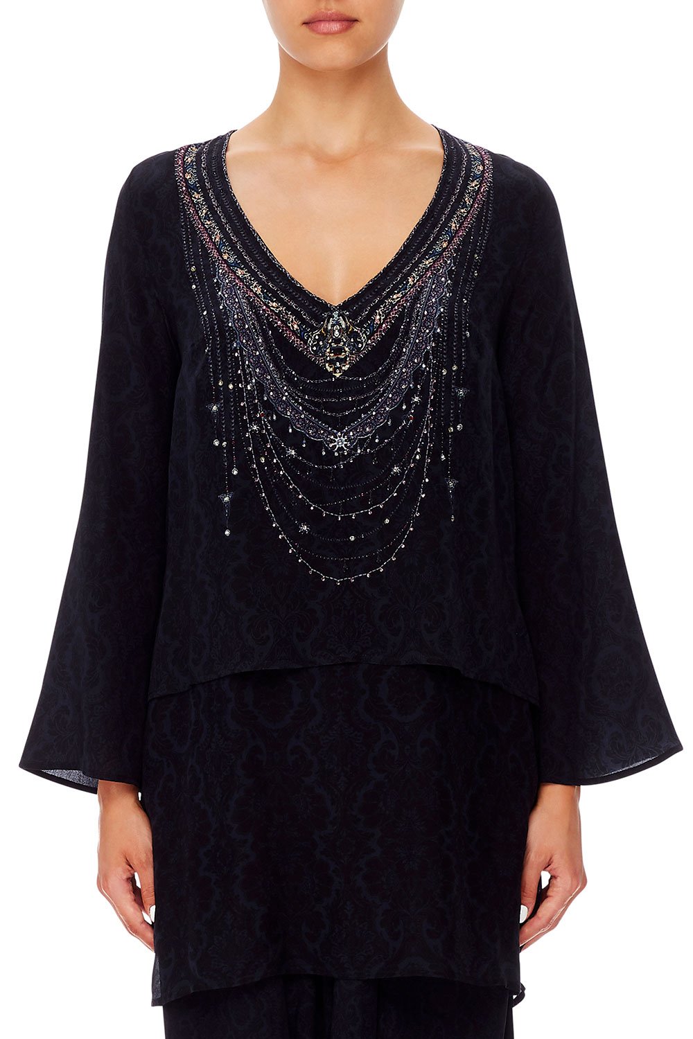 BLOUSE WITH SIDE SPLIT MIDNIGHT MEETING