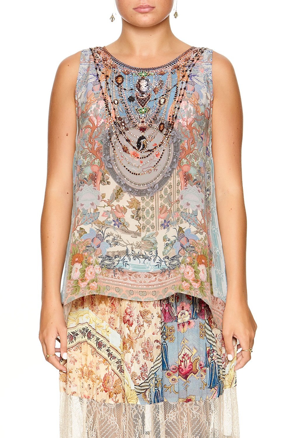 BUTTON BACK TOP BLANCHES BLESSING