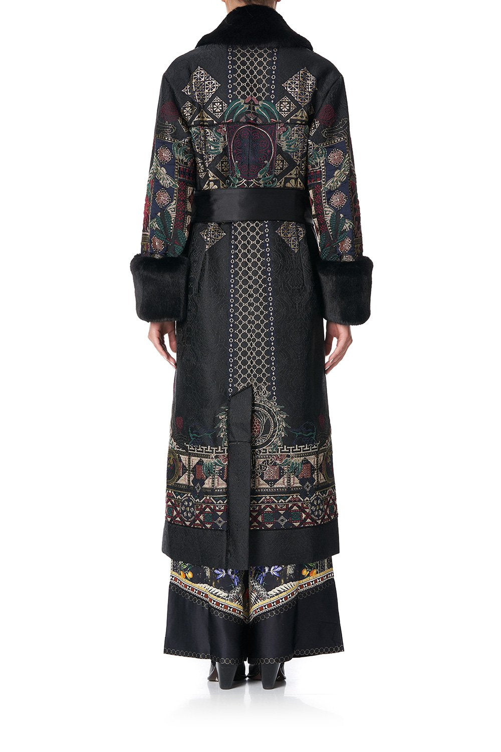 COAT WITH FAUX FUR CUFF AND COLLAR BOTANICAL CHRONICLES