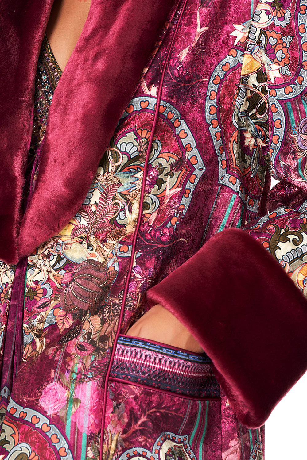 CAMILLA COAT WITH FUR TRIM AND BELT DAUGHTER'S DESTINY