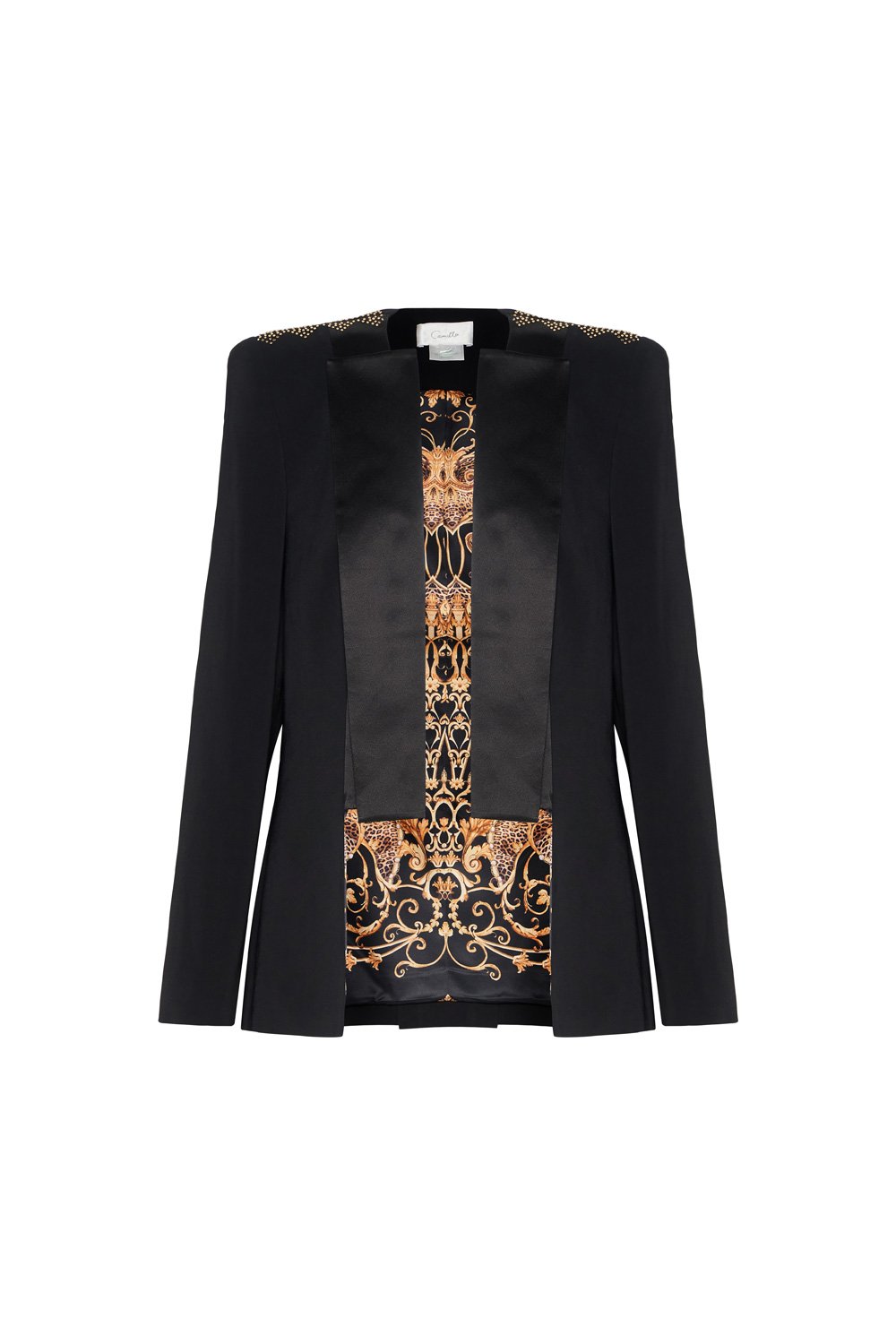 CONTRAST COLLAR SUIT JACKET - FLOW STUDIO 54