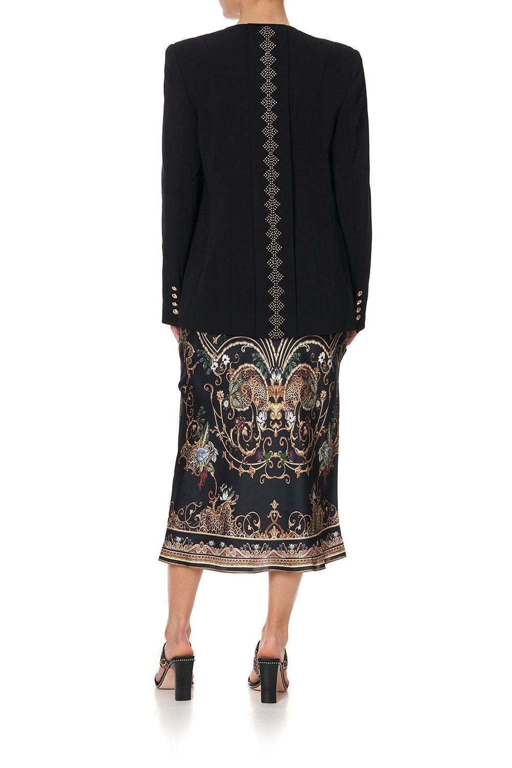 CONTRAST COLLAR SUIT JACKET - FLOW STUDIO 54