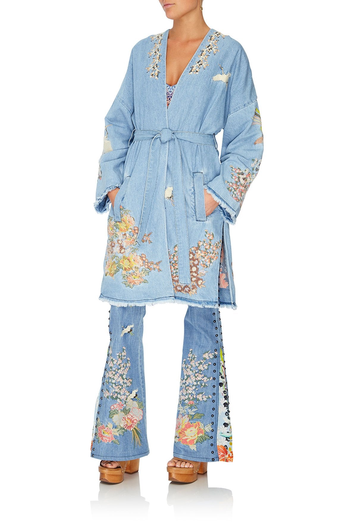 DENIM COAT WITH SPLITS THE STILL ABYSS