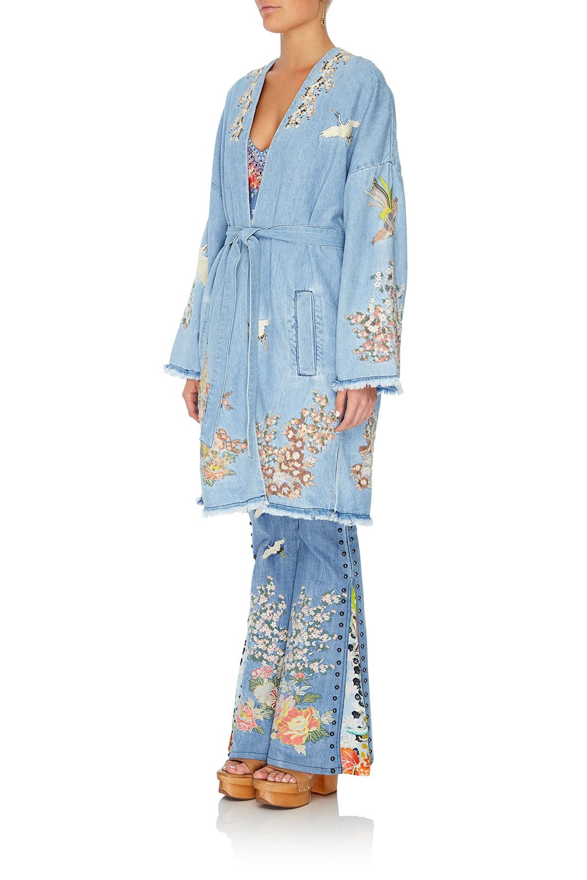 DENIM COAT WITH SPLITS THE STILL ABYSS