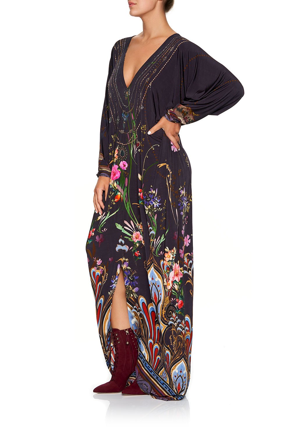 CAMILLA DOLMAN SLEEVE JERSEY DRESS WILD FLOWER