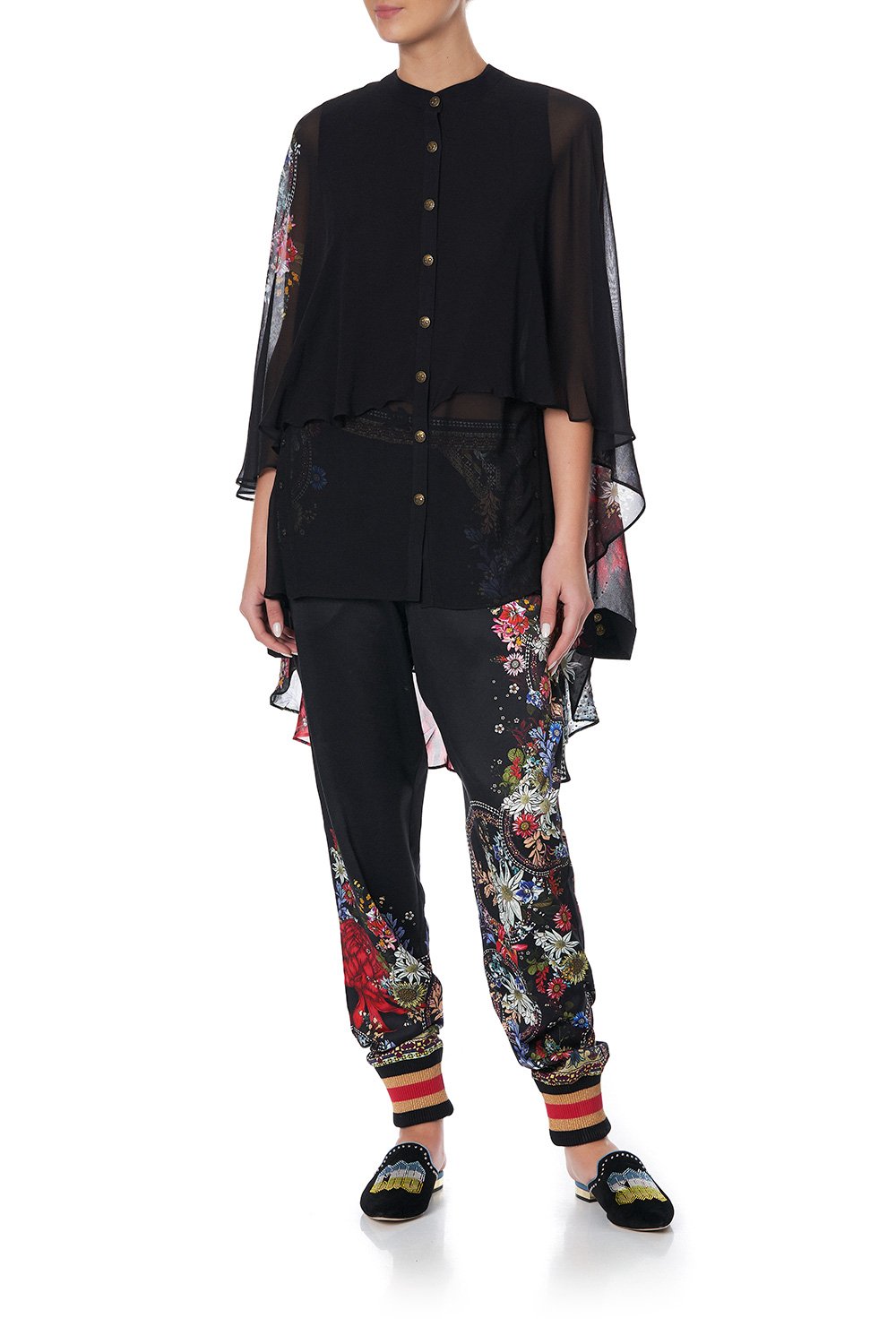 DRAPED BUTTON FRONT BLOUSE MS MATILDA