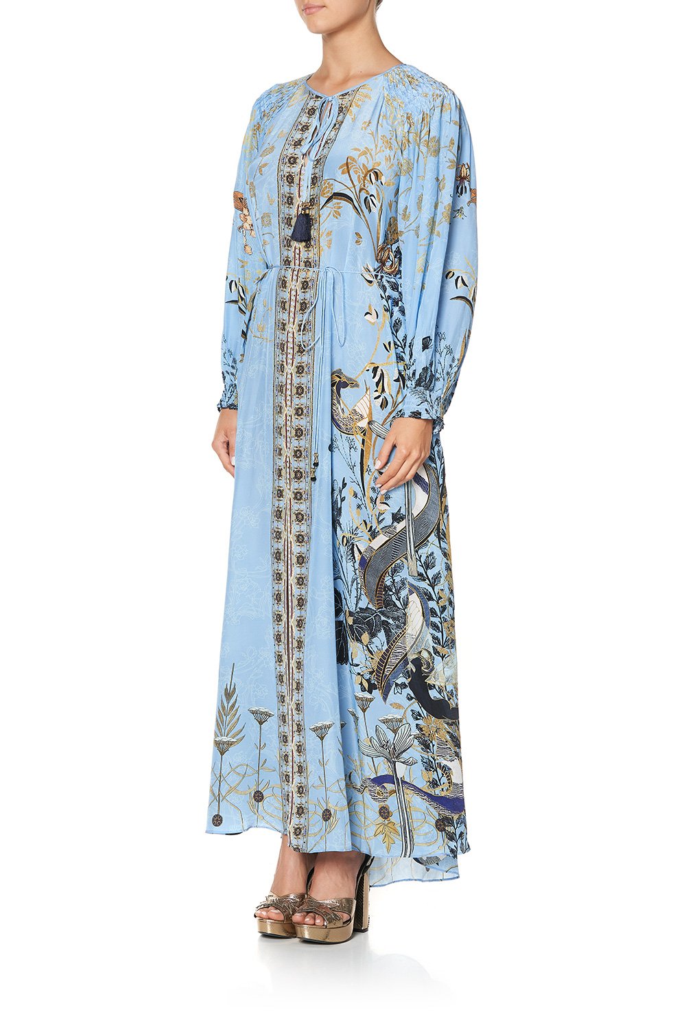 DRESS WITH SMOCKED SLEEVE FAIRY FOUNTAIN