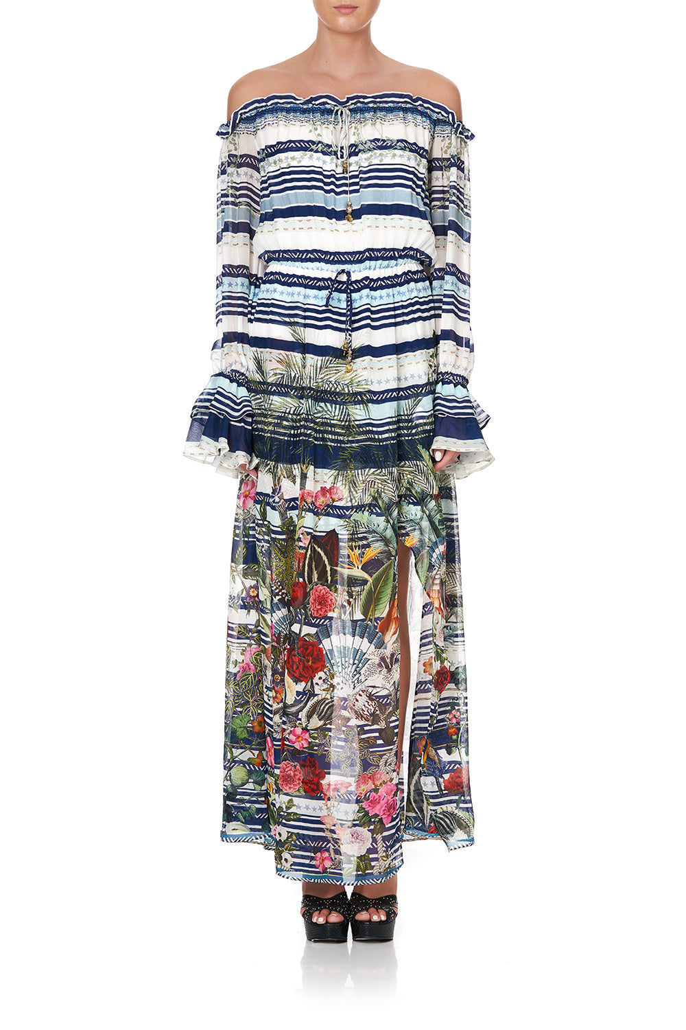 DROP SHOULDER SPLIT DRESS SOLIS HEART