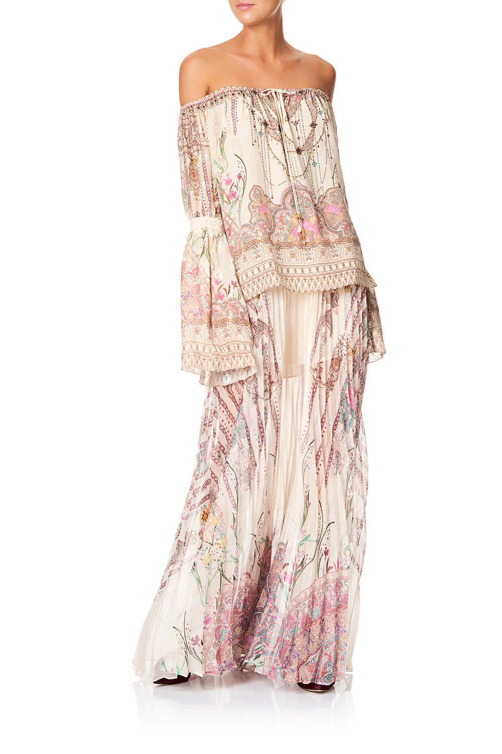 CAMILLA DROP SHOULDER TIE SLEEVE TOP GOLDEN AGE