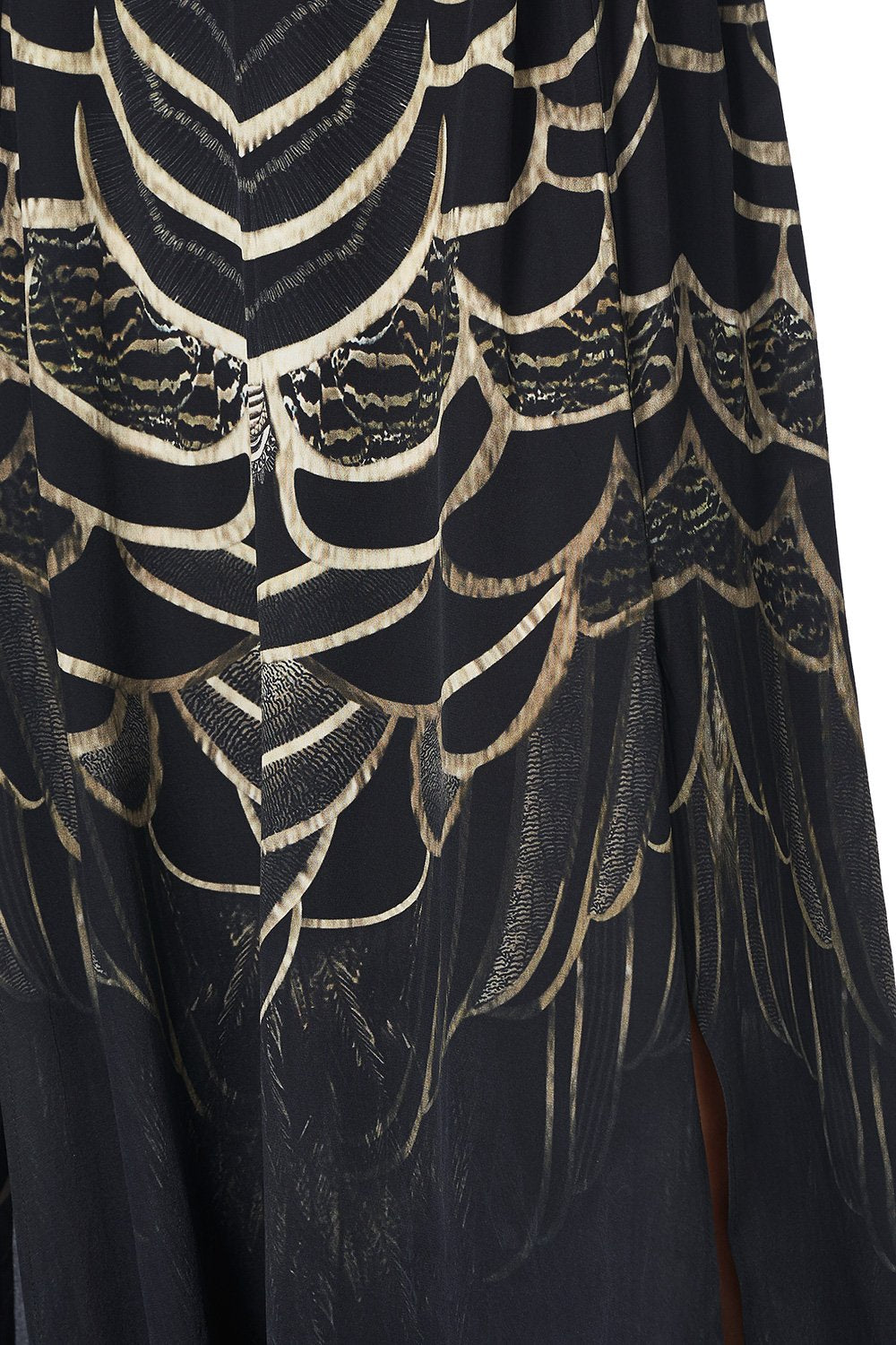 ELASTIC WAIST SKIRT WITH SPLITS UNDER A FULL MOON