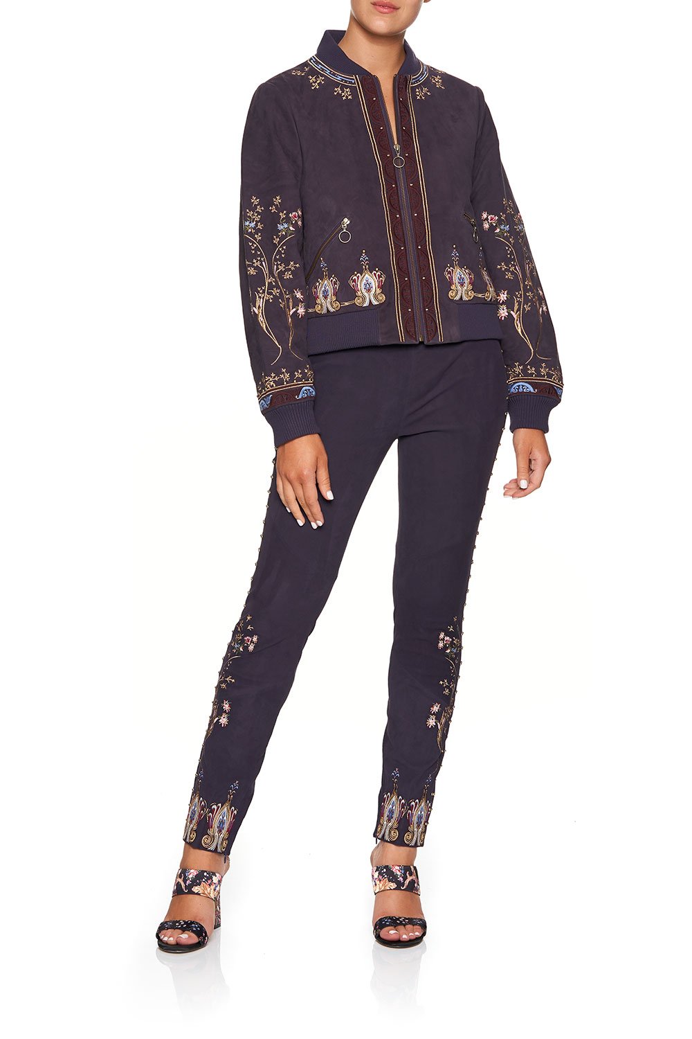 CAMILLA ELASTIC WAISTBAND SUEDE LEGGINGS WILD FLOWER