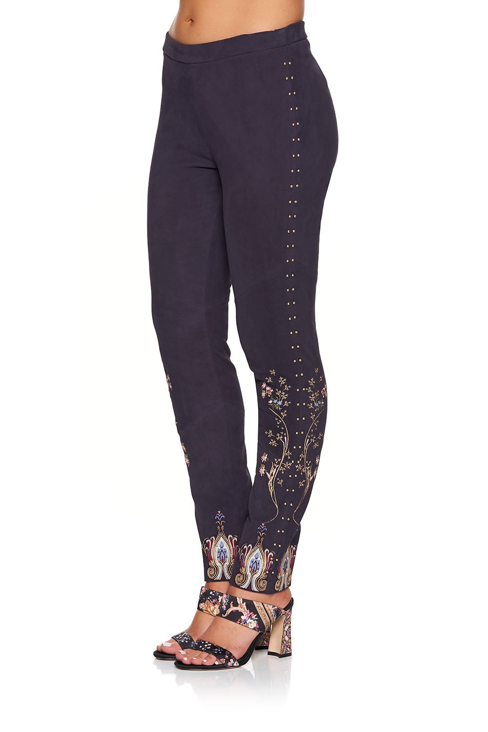 CAMILLA ELASTIC WAISTBAND SUEDE LEGGINGS WILD FLOWER
