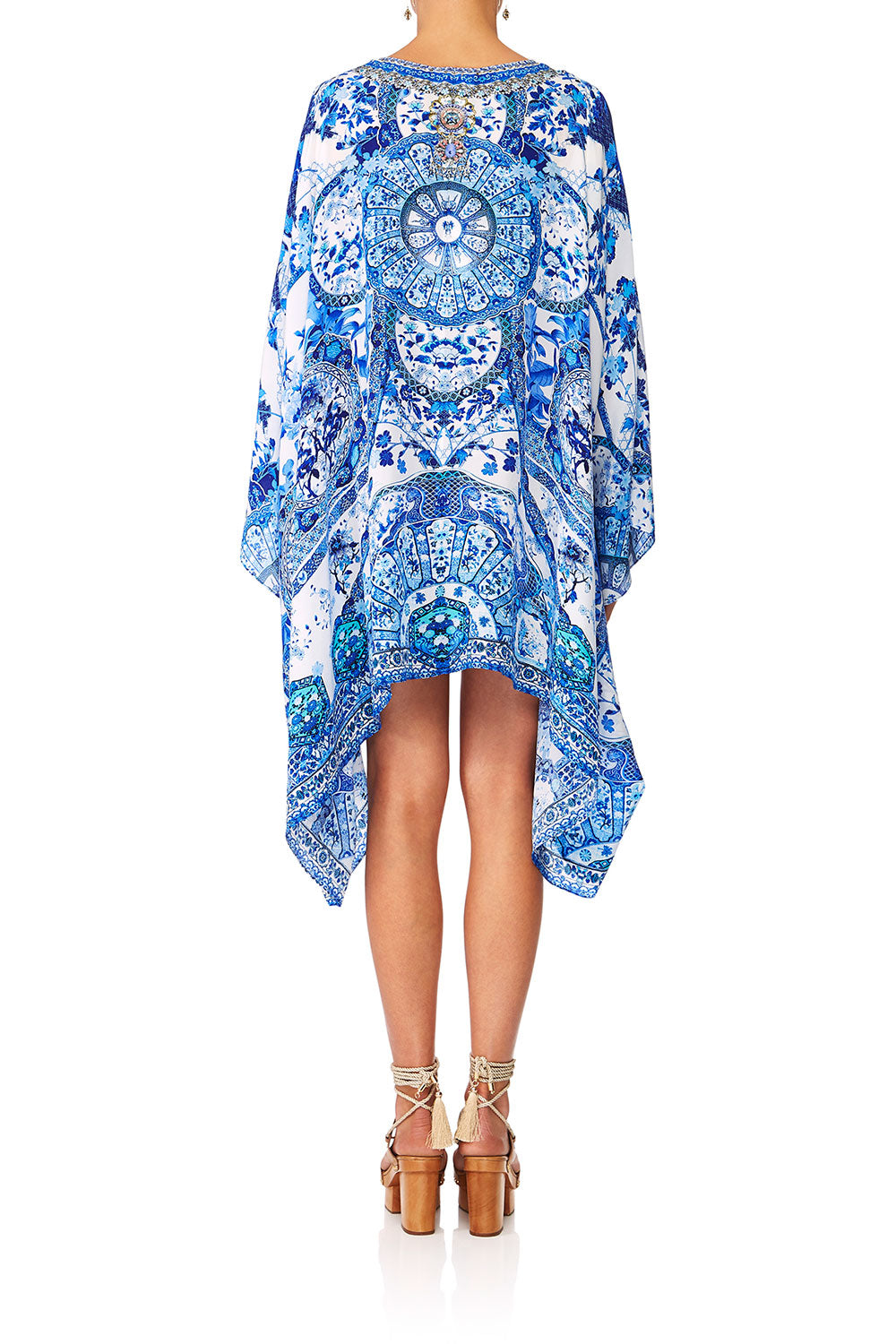 CAMILLA ETERNITYS EMPIRE FRONT SPLIT SHORT KAFTAN
